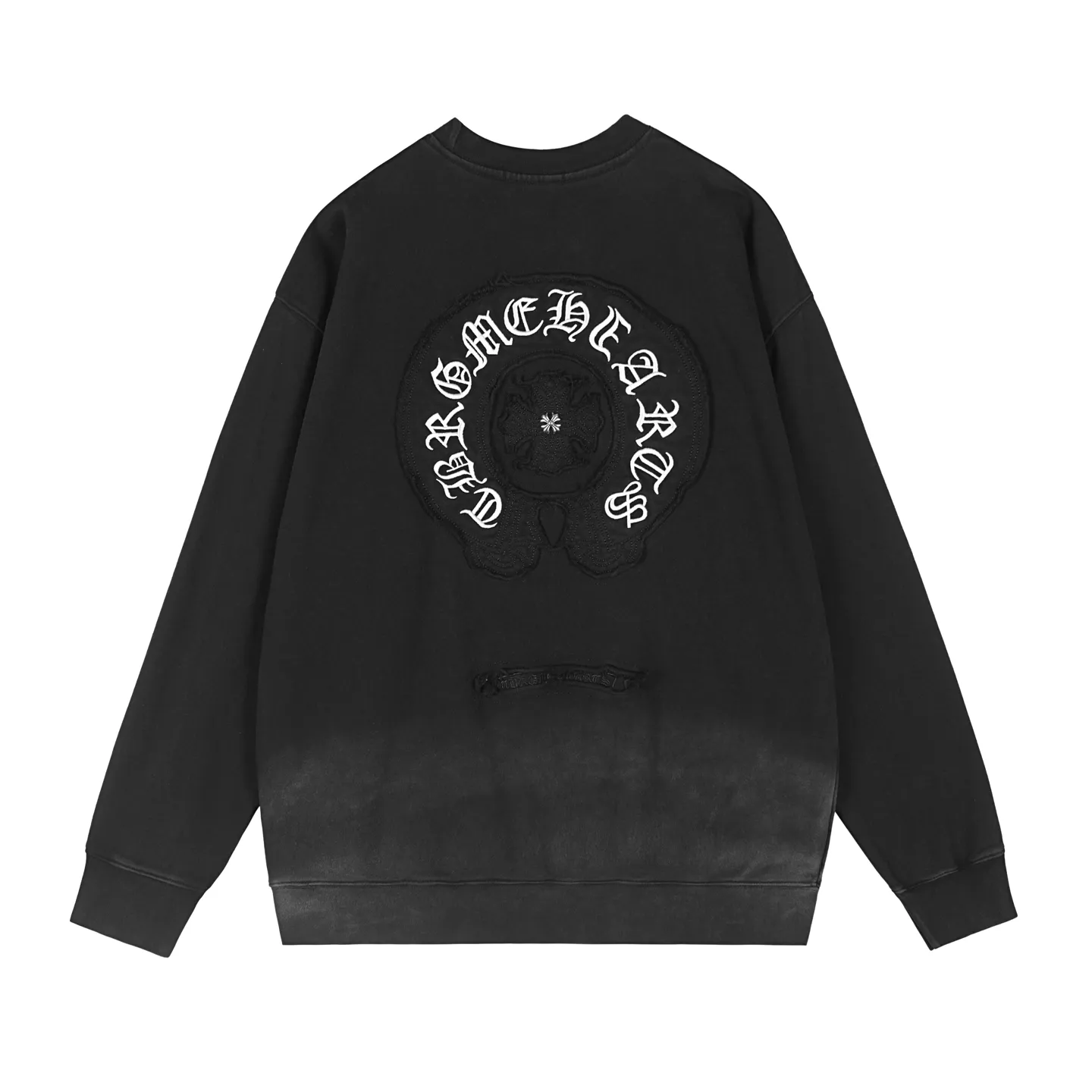P310 Chrome Hearts Chrome Hearts Cross Horseshoe Sanskrit Washed Tie-Dye Sweatshirt Size: SMLXL Color: Pink Black